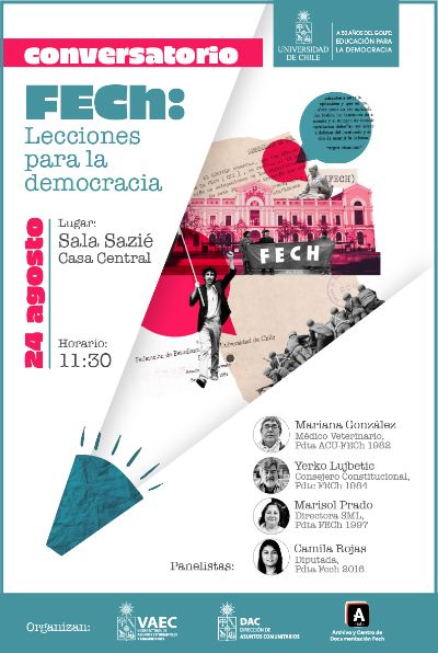 El 24 de agosto será el conversatorio "FECH, lecciones para la democracia".