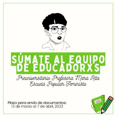 Afiche convocatoria educadores Preuniversitario Mara Rita