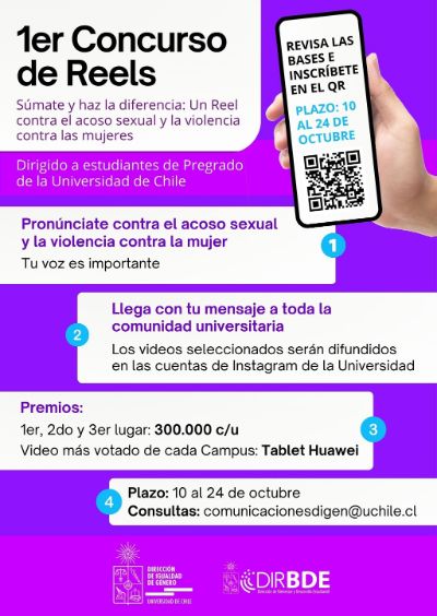 Afiche Concurso Reels por la Eliminación de la Violencia contra las Mujeres