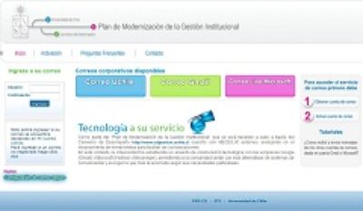 Sitio web www.correo.uchile.cl