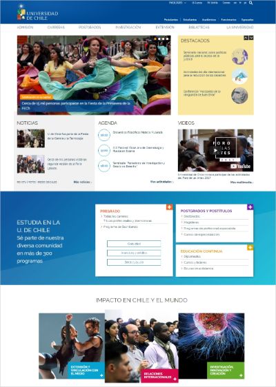 Portal web oficial de la Universidad de Chile