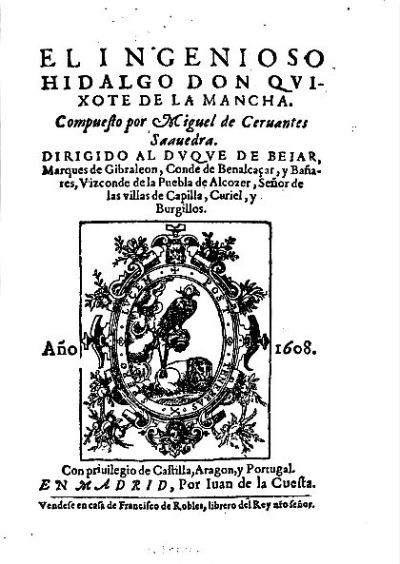 Edición de 1608 de El Quijote de la Mancha 