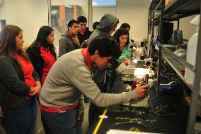 Estudiantes visitando los laboratorios de la Facultad de Ciencias