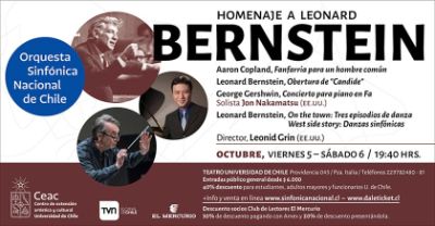 Los conciertos, que contarán con el pianista norteamericano, Jon Nakamatsu, se realizarán el próximo viernes 5 y sábado 6 de octubre a las 19:40 horas en el Teatro Universidad de Chile.