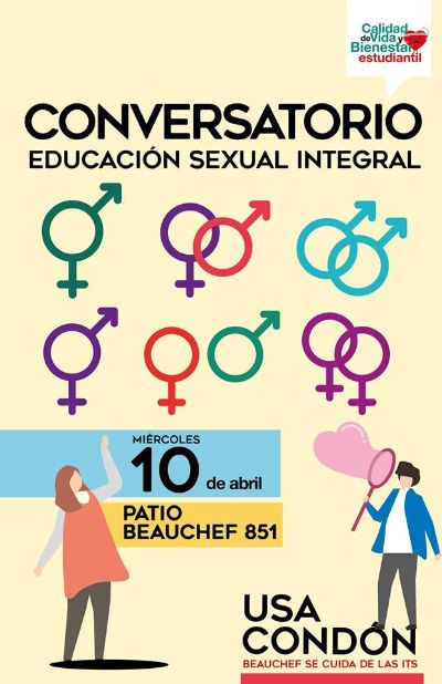 Afiche del conversatorio "Educación Sexual Integral".