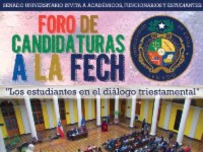 El Foro de candidaturas a la Fech fue organizado por el Senado Universitario y tuvo lugar el 8 de noviembre en Casa Central.