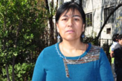 María Hueichaqueo, de la comunidad mapuche Taiñ Adkimn,  lleva trabajando ocho años con la Universidad de Chile en la Facultad de Ciencias Veterinarias y Pecuarias, en el curso electivo Kimunche.