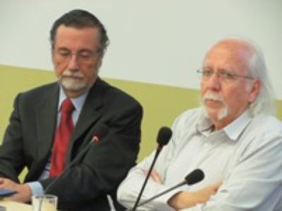 Rector Víctor Pérez y Senador Pedro Cattan, Vicepresidente del Senado Universitario.