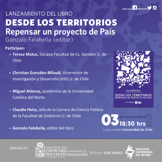 Los territorios y sus proyectos de desarrollo son ahondados en libro editado por el académico de Sociología de la U. de Chile, Gonzalo Falabella.