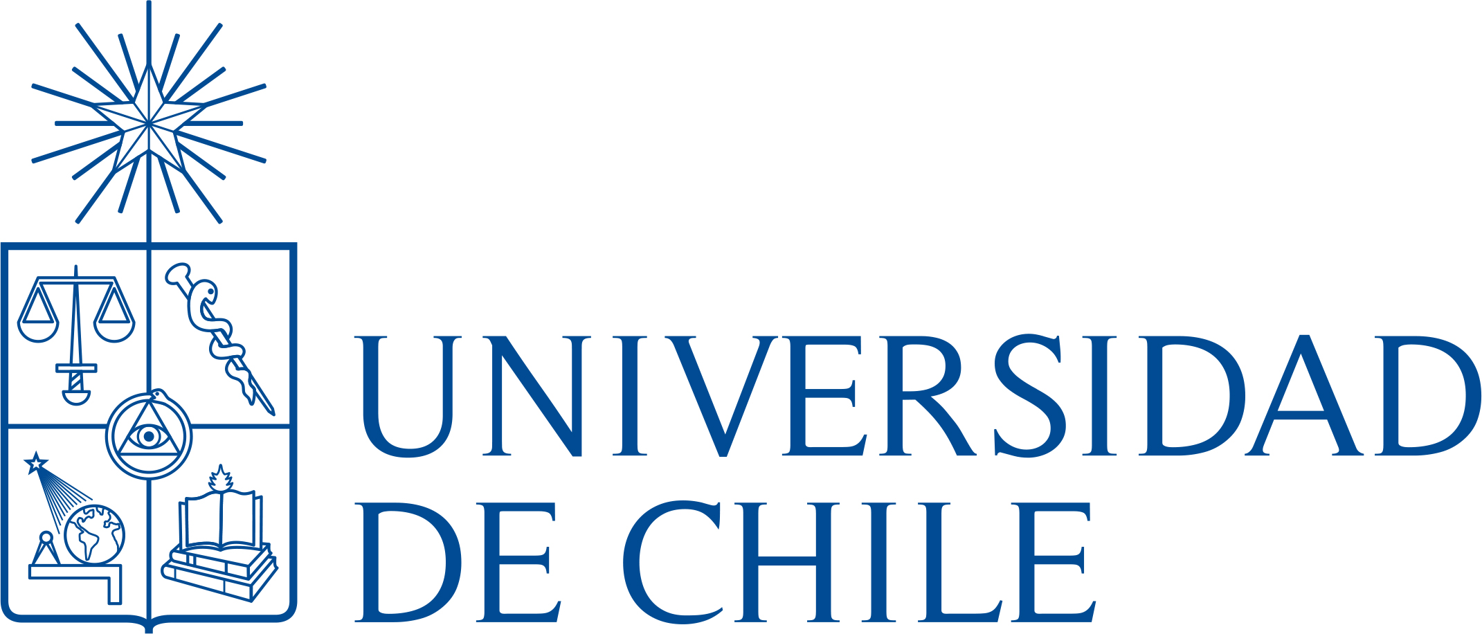Escudo Universidad de Chile horizontal azul
