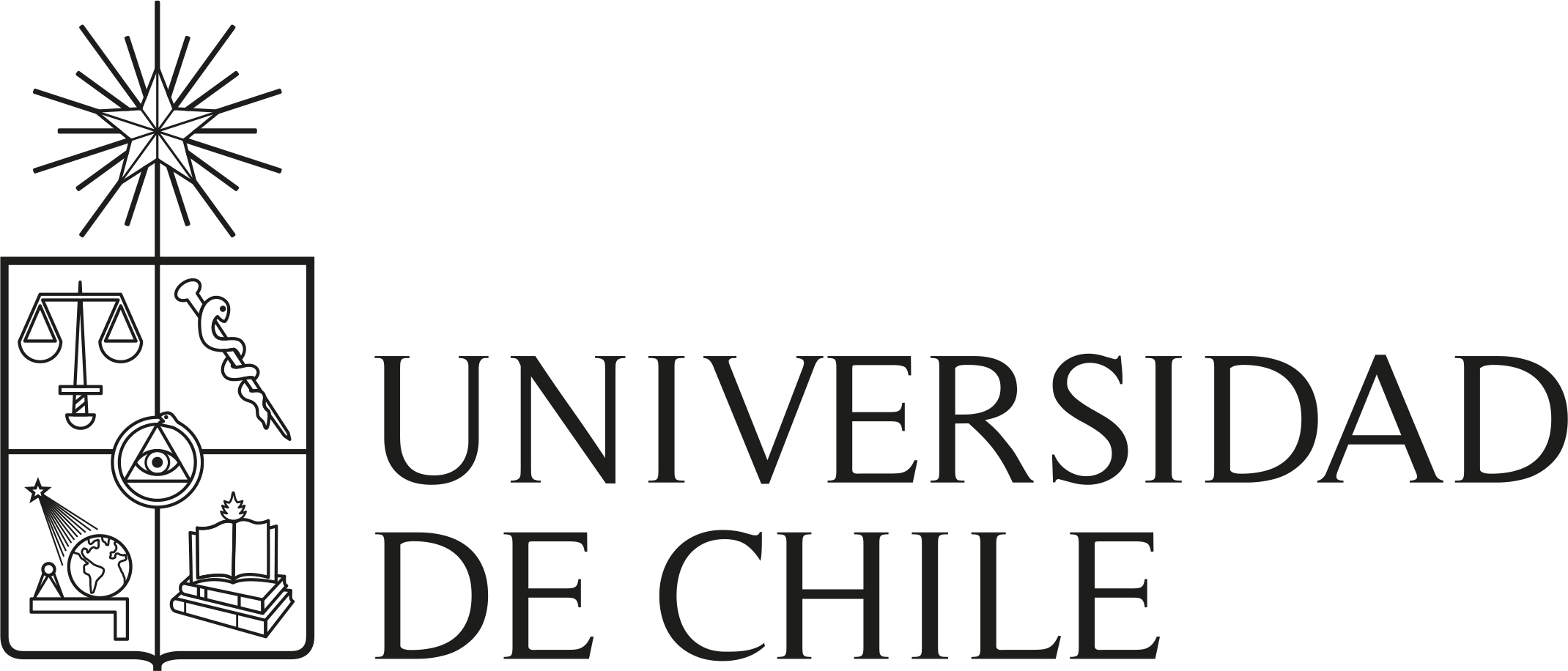 Escudo Universidad de Chile horizontal negro