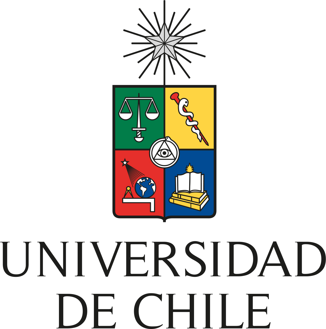 Escudo Universidad de Chile vertical en color