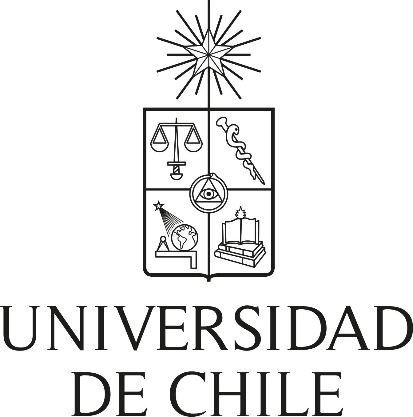 Escudo Universidad de Chile vertical negro
