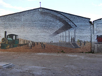El mural se ubica en los terrenos de la que fuera la ex estación de trenes de Yungay.