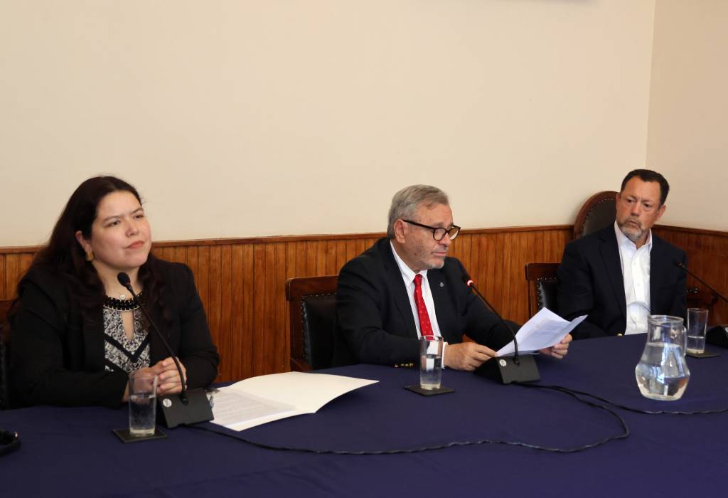 La ceremonia fue encabezada por el Decano, Pablo Ruiz-Tagle, la Directora del Departamento de Derecho Internacional, Paula Cortés, y el abogado, Francisco Orrego Bauzá.