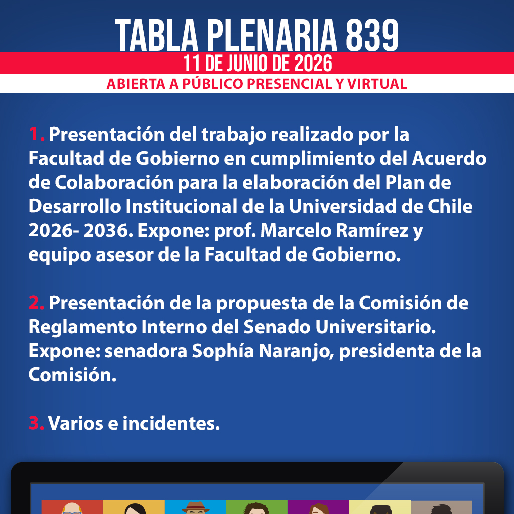 Afiche tabla plenaria Nº 839