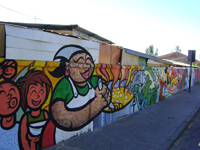 Este mural es parte del proyecto "Estéticas de la memoria. Muralismo y pintura callejera".