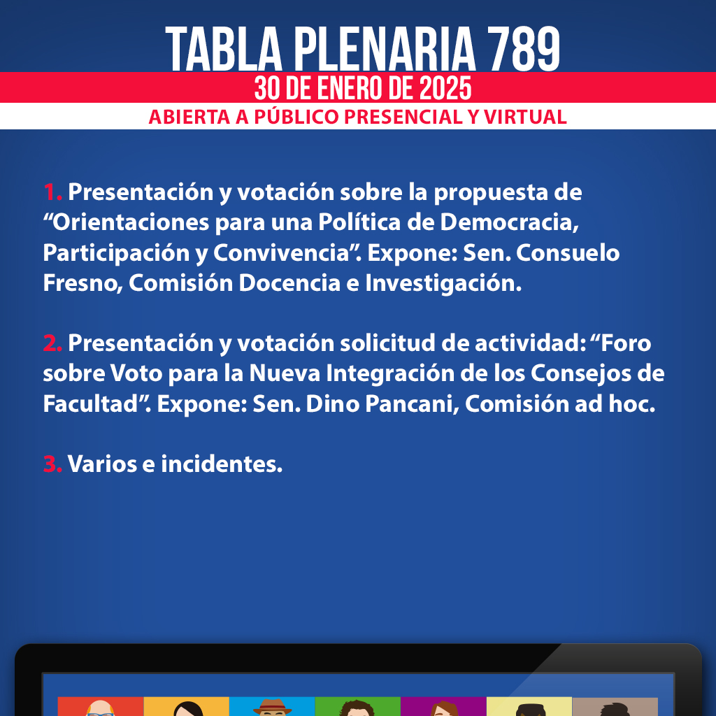 Afiche tabla plenaria N° 789