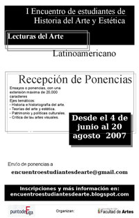El I Encuentro de Estudiantes del Arte y Estética se desarrollará el 10 de octubre en la Facultad de Artes, sede Las Encinas, ubicada en Las Encinas 3370, Ñuñoa.