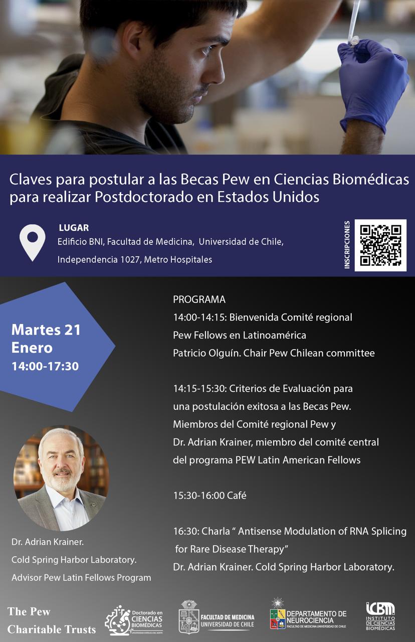 Actividad Becas Pew y Charla Adrian Krainer 