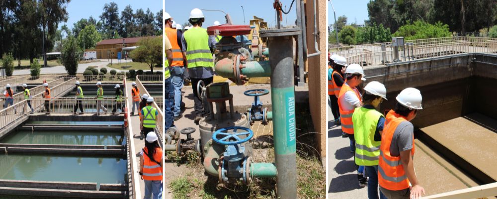 Estudiantes en la planta de agua potable de La Florida