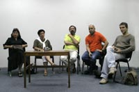 La conferencia de prensa realizada contó con la presencia de Pilar Romero, Verónica Varas, Álvaro Cruz, Bernardo Montet y Dimitri Tsiapkinis.