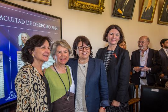 Magistrada Andrea Muñoz, Amanda Valdovinos, magistrada María Soledad Melo y magistrada Jessica González.