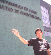 Rommel Johnson, Mechón de Odontología, fue beneficiado con la Beca Universidad de Chile.