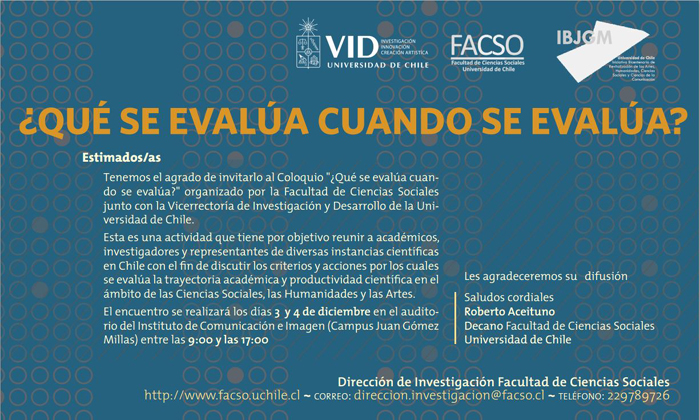 Coloquio ¿qué Se Evalúa Cuando Se Evalúa Universidad De Chile 6506