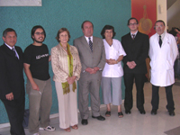 Autoridades de la Facultad de Odontología, encabezadas por el Decano Julio Ramírez acompañados por Andrés Hidalgo e Ignacio Castañón.