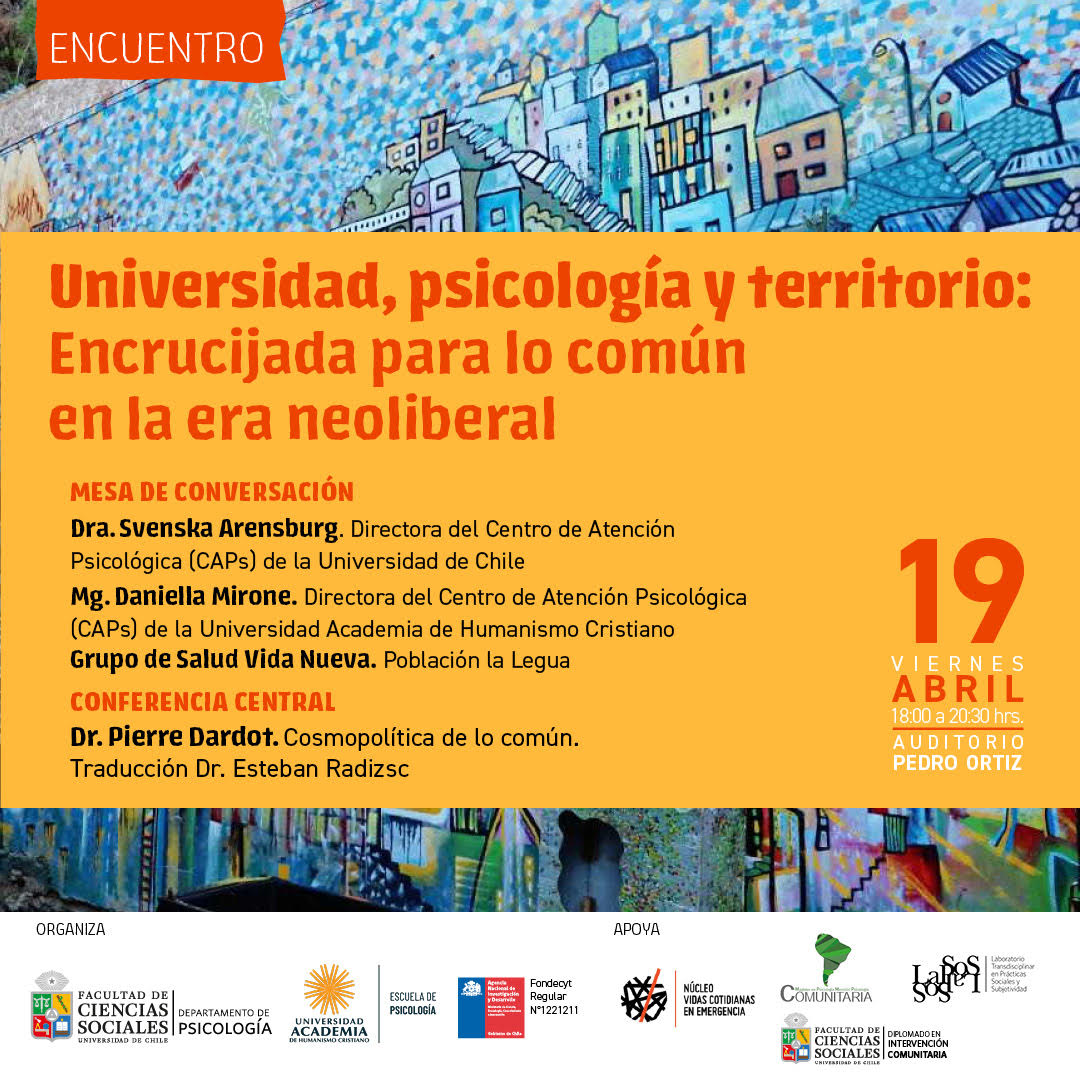Encuentro “Universidad, psicología y territorio: Encrucijada para lo común en la era neoliberal”.