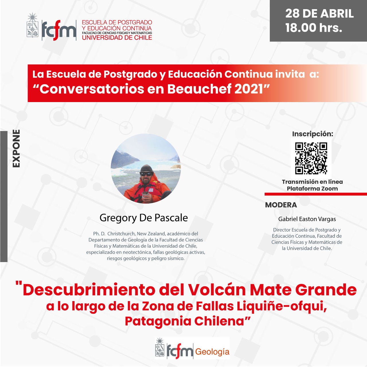 Charla Descubrimiento del Volcán Mate Grande a lo largo de la Zona de