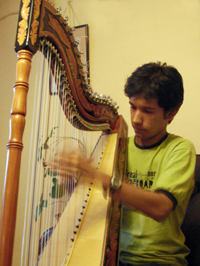 Proveniente de Paraguay, Méndez toca el arpa desde los 8 años.
