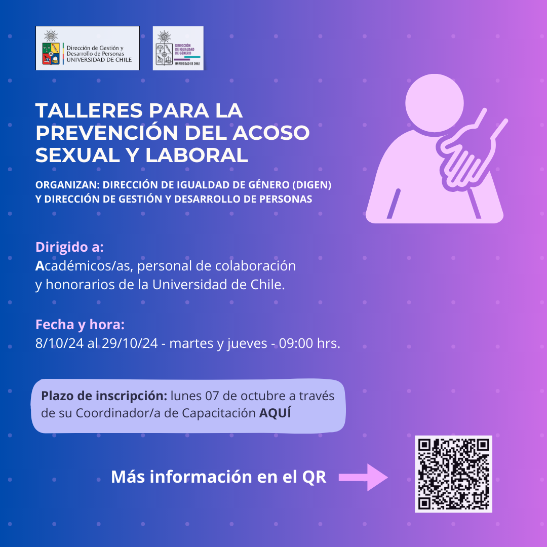 Afiche Talleres para la prevención del Acoso Sexual y Laboral