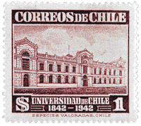Sello postal emitido por Correos de Chile con motivo del centenario del plantel.